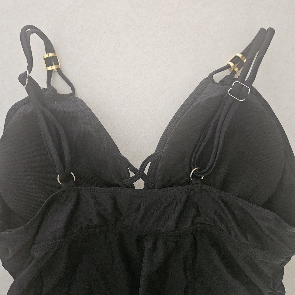 SHEIN Black Swim Dress 2X Summer Swim Vacation T-2406 - Picture 5 of 7